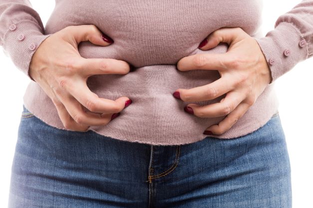 woman with a painful abdomen