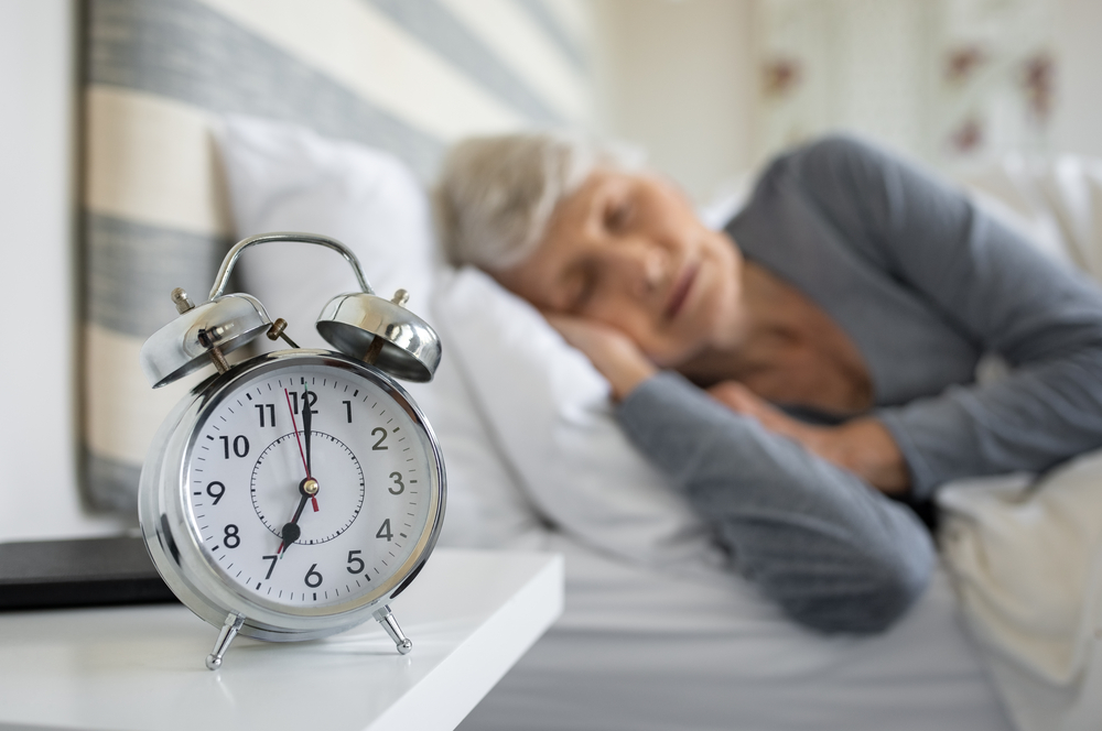 Old women soundly sleeping to boost metabolism to burn fat