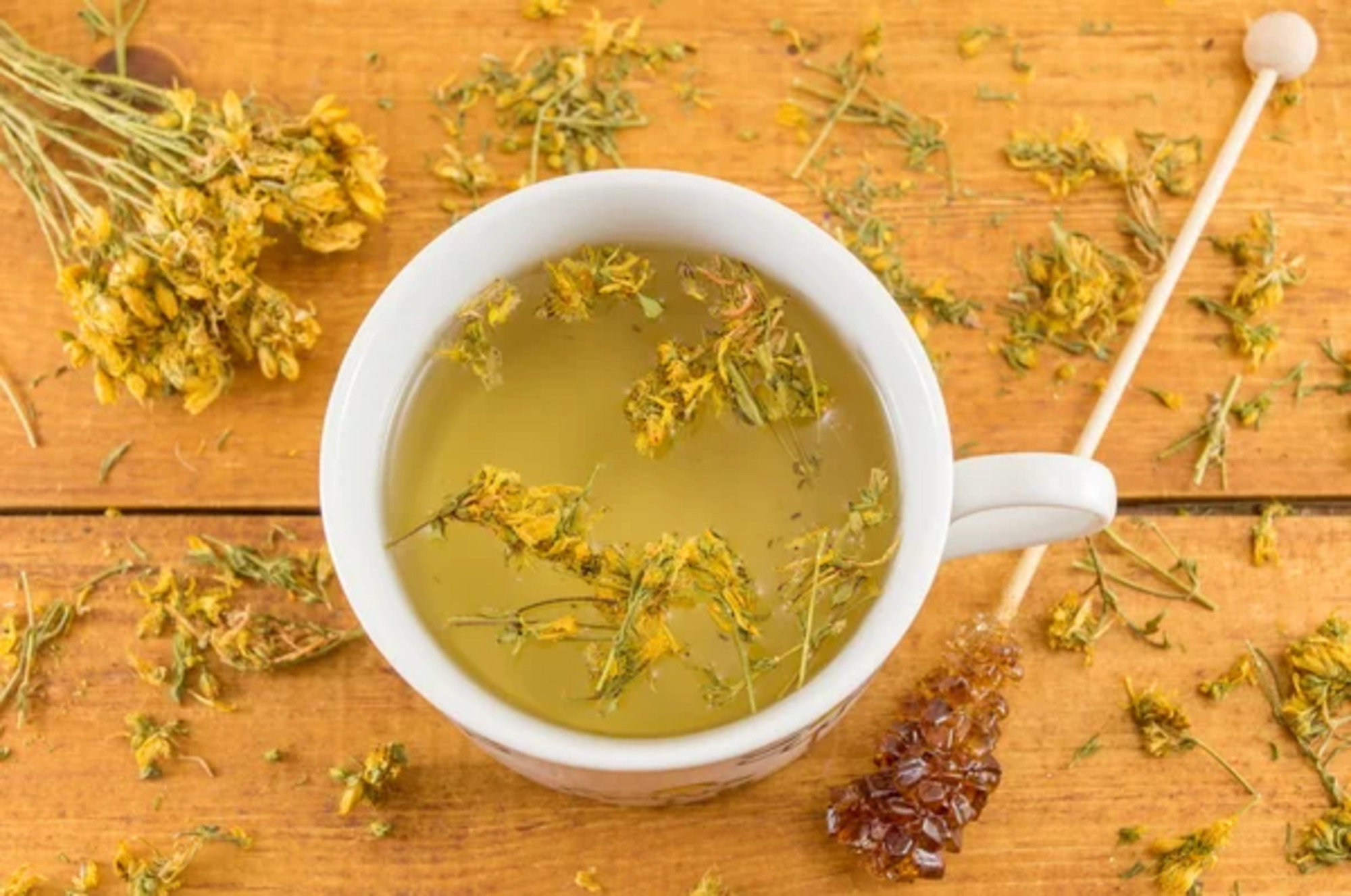 St. John's Wort herbal tea reduces stress.