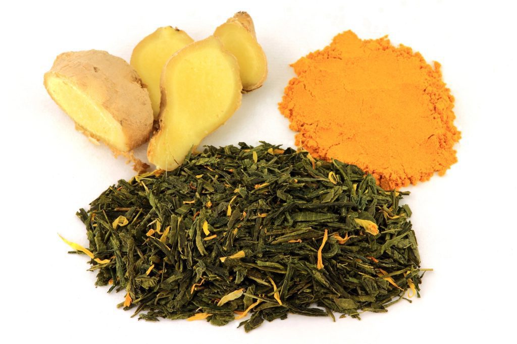 Ginger, Turmeric and Green tea as pain relievers.