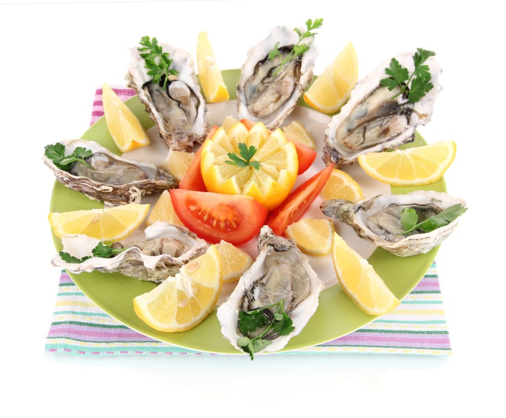 Oysters and lemons are the best sources of vitamin C.