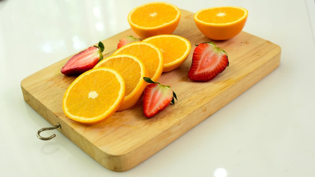 Oranges and strawberries are packed with vitamin C.