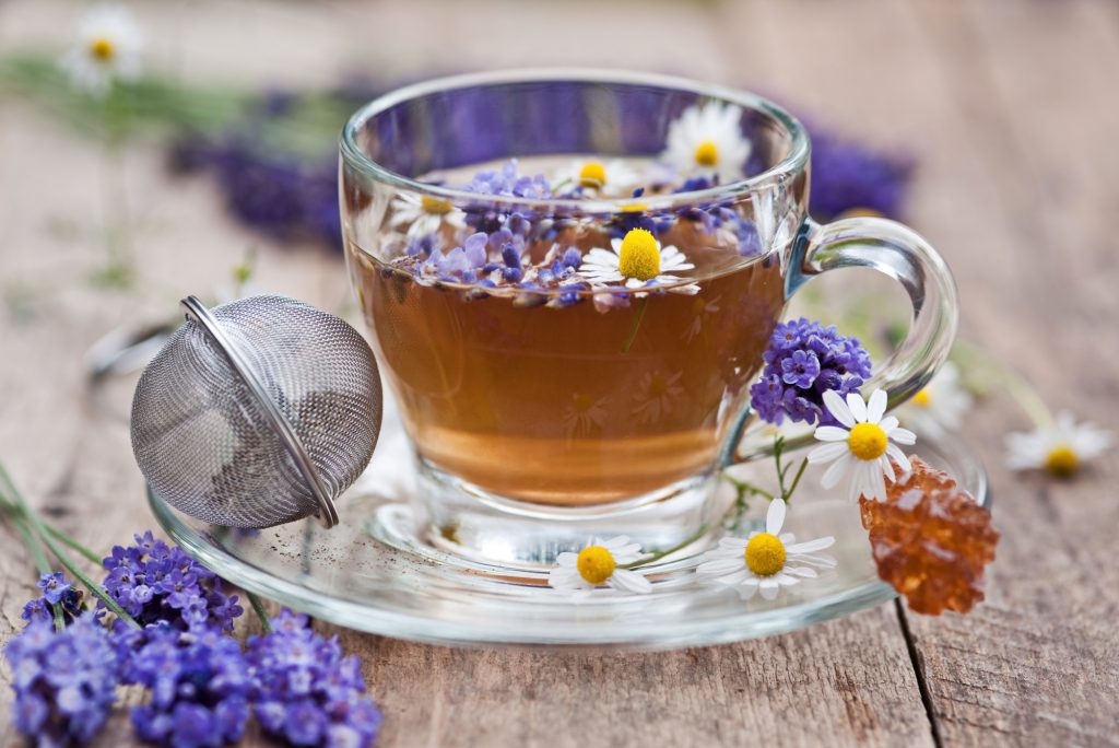 A comforting cup of valerian herbal tea.