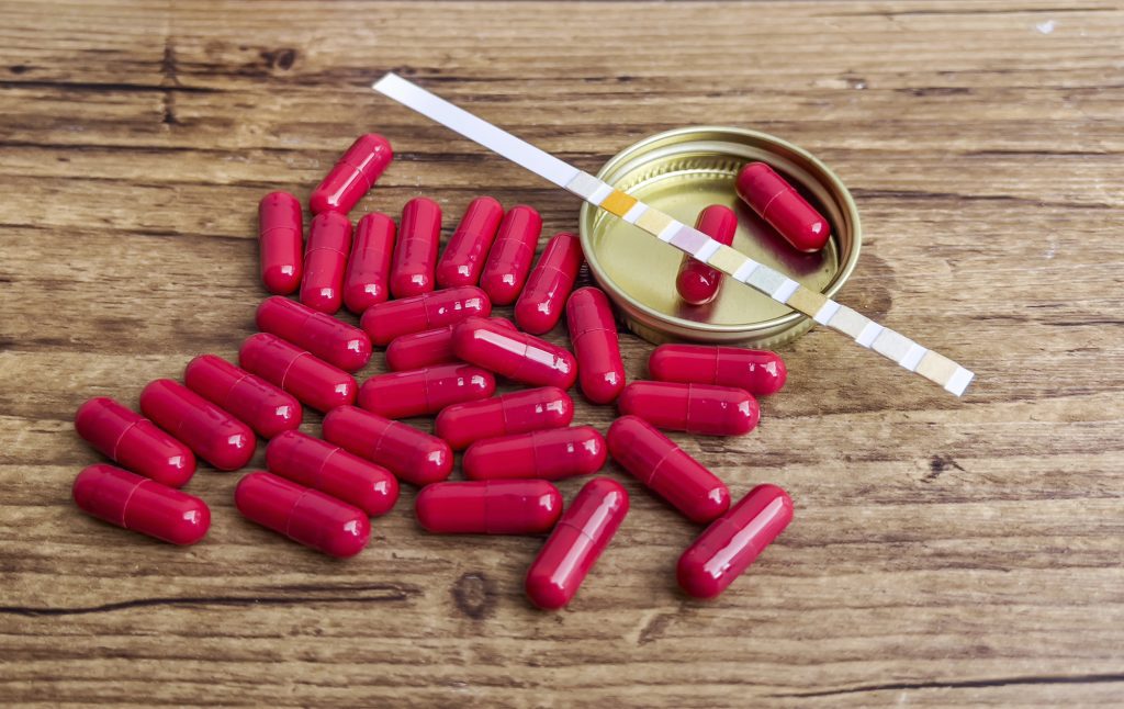 Cranberry capsule to prevent urinary tract infection.