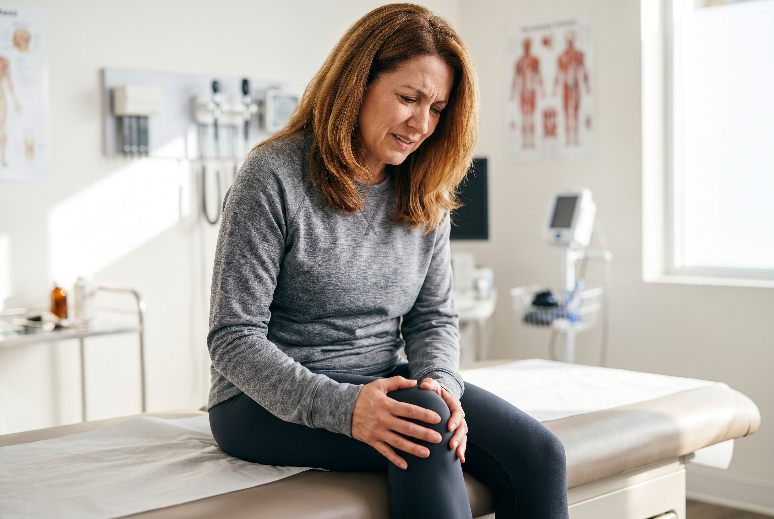 Woman experiencing joint pain, a sign of low vitamin D